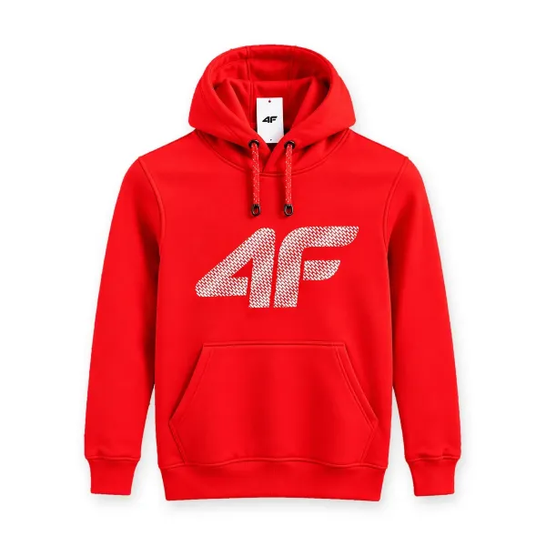 4F Men's Logo Pullover Hoodie - Red
