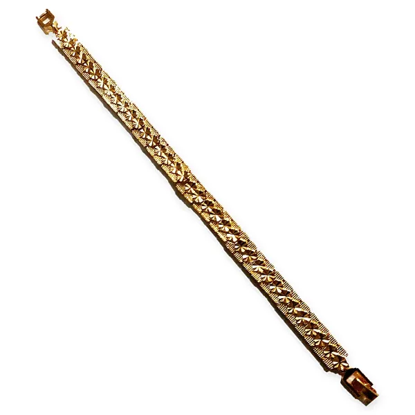 Gold-Tone Diamond-Cut Heart Bracelet