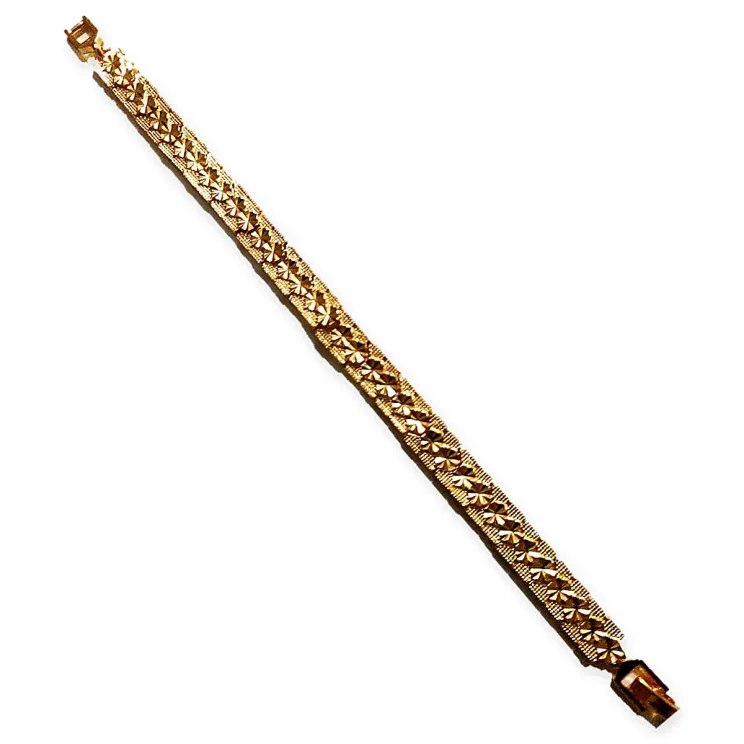 Gold-Tone Diamond-Cut Heart Bracelet